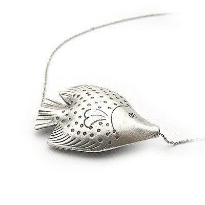 手工銀魚(yú)純銀吊墜