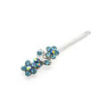 天藍(lán)梅花帶鉆一字夾[精品]