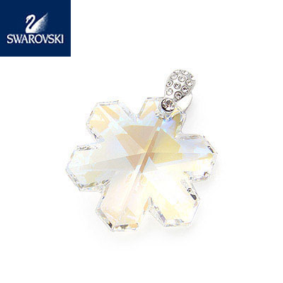 6704TAB施華洛世奇白彩雪花水晶墜