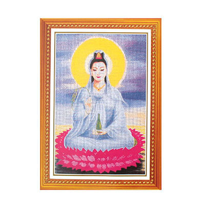 觀音十字繡掛畫(huà)80*50cm