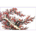 紅梅報春十字繡掛畫86*59cm
