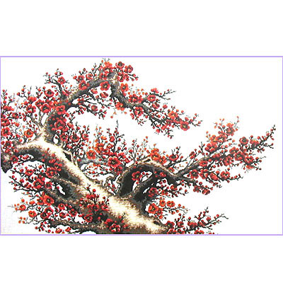 紅梅報(bào)春十字繡掛畫86*59cm
