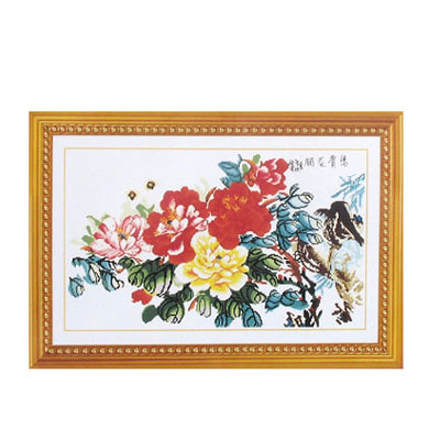 富貴花開十字繡掛畫65*47cm
