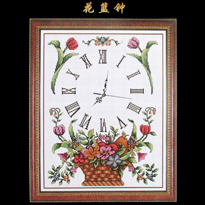 花藍(lán)鐘十字繡掛畫59*46cm