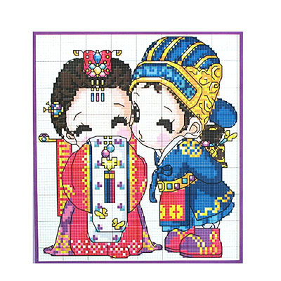 王子和公主十字繡20*13cm