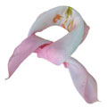 橙黃花朵便宜粉色絲巾