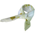 花草淺綠黃絲巾