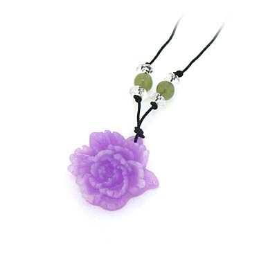 國花紫牡丹項鏈