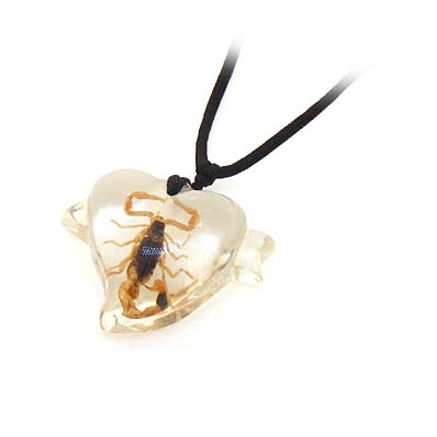 一箭穿心昆蟲(chóng)透明琥珀項(xiàng)鏈