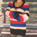 冬季流行純手工條條衫女毛衣