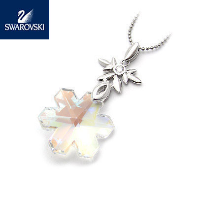 800712施華洛世奇雪花水晶墜銀扣