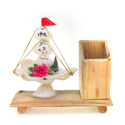一帆風(fēng)順貝殼工藝筆筒