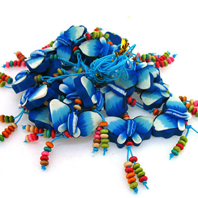 藍(lán)蝴蝶軟陶花手機(jī)鏈