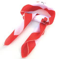 紅色流行碎花絲巾蝴蝶結(jié)