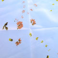 蝶戀花粉邊漸變小方絲巾