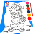 蘑菇小女孩雙面大號水彩學習畫