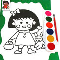 日本娃娃大號雙面水彩臨摹畫