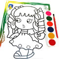 粗辮子妹妹大號水彩參照練習畫