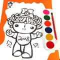 福娃貝貝大號雙面干水彩紙畫