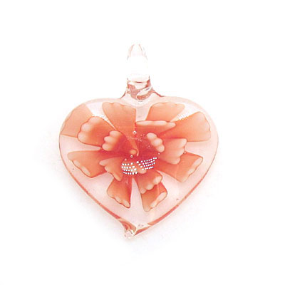 精品內(nèi)雕花桃心琉璃墜心形琉璃墜子