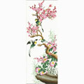 花中四君子梅蘭竹菊系列之梅十字繡中格43*93cm