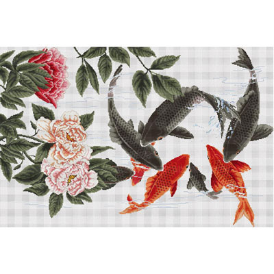 十字繡富貴有余中格92*48cm