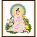 蓮花觀音十字繡中格50*55cm