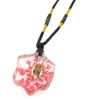 昆蟲梅花冰塊項鏈人工琥珀飾品