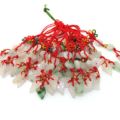 愛(ài)心中國(guó)結(jié)手機(jī)玉石掛鏈