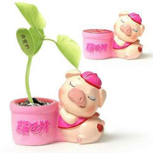 可愛頑皮騷包豬家居魔豆飾品