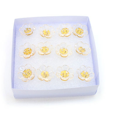 透明梅花金色耳釘小飾品