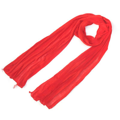 大紅火熱絲質(zhì)長(zhǎng)圍巾