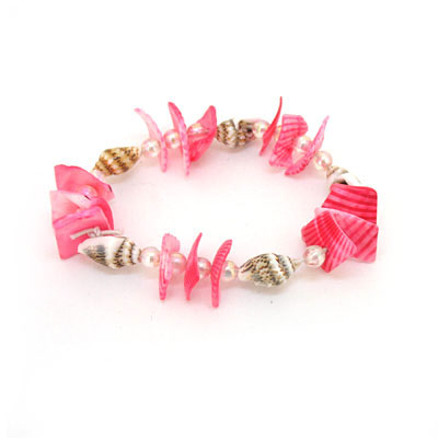 紅色貝殼海螺手鏈小飾品