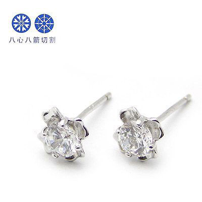 八心八箭銀鋯石耳釘