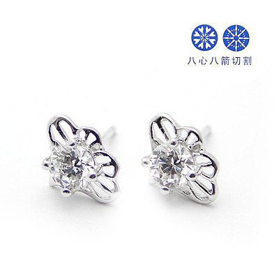 八心八箭銀飾鋯石耳釘