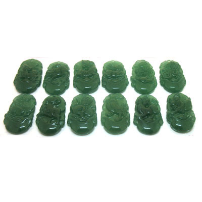 12生肖綠玉石掛件吊墜