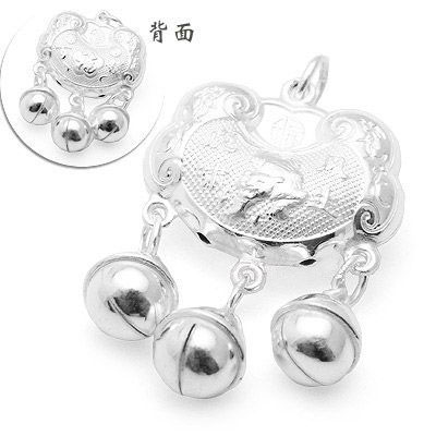 風(fēng)生虎嘯小孩純銀鎖吊墜