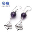 紫水晶八心八箭正品銀飾耳環(huán)