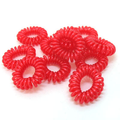 亮紅色電話線發(fā)圈皮筋頭飾品