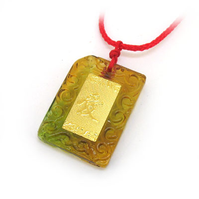 愛字琉璃金箔紅繩項(xiàng)鏈