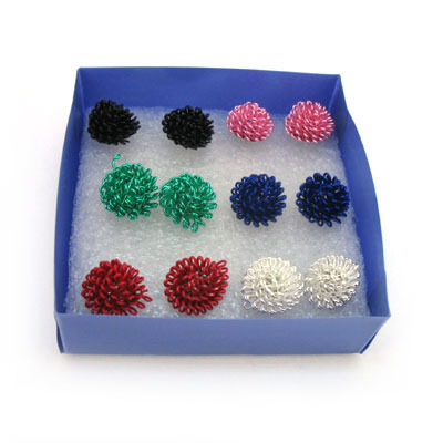 個(gè)性蒲公英彩色合金耳釘耳飾品