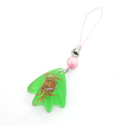 昆蟲(chóng)夜光魚(yú)形琥珀手機(jī)掛件包掛件