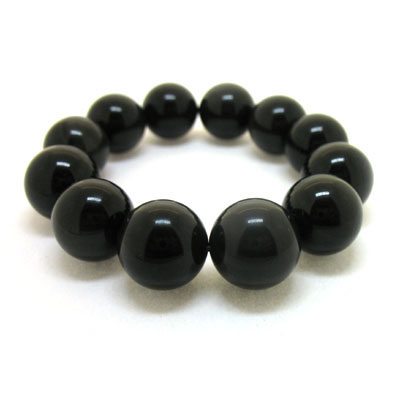 18mm天然黑曜石手鏈飾品