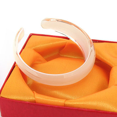 白色琉璃飾品/漂亮琉璃開口手鐲