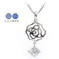 八心八箭玫瑰花銀墜