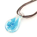 蘭色內(nèi)雕花精品水滴琉璃飾品墜