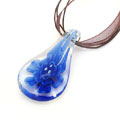 深藍(lán)色琉璃掛墜/內(nèi)雕花精品項(xiàng)鏈墜