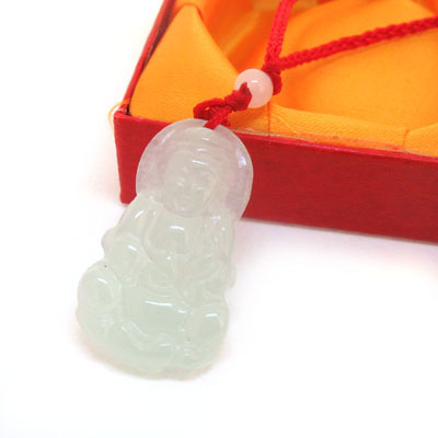 白玉石天然玉飾品玉觀音項鏈