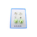 梅花珍珠閃鉆耳釘[三對價(jià)][顏色混裝]