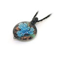 淺藍(lán)色琉璃飾品三朵花女士琉璃吊墜